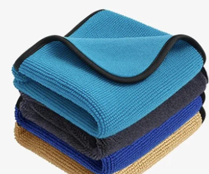 Four coloured microfibre cloths (sample reference photo)